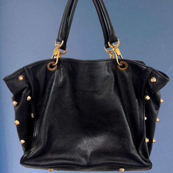 *VINTAGE* Italian Leather Studded Handbag I Made in Italy 🇮🇹 - Picture 2 of 6